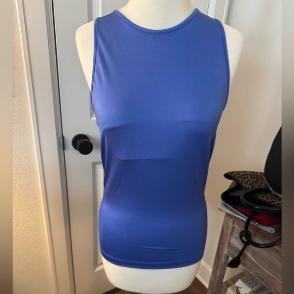 Wolford Womens Athletic Workout Yoga Sleeveless Racerback Top Dazzling Blue SZ S - Picture 2 of 7